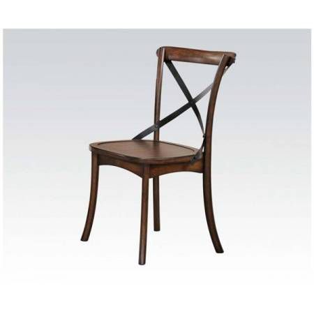 Kaelyn Dark Oak Black Wood Metal Side Chairs